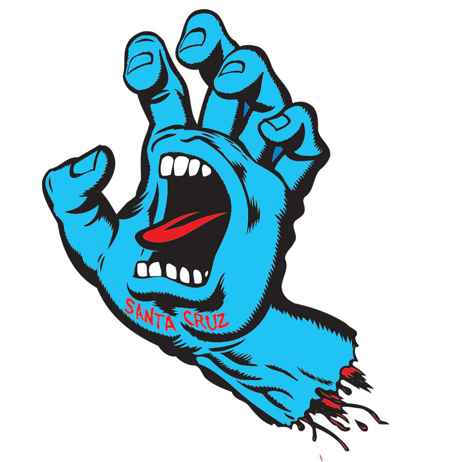 Screaming Hand 4.25in Santa Cruz Stickers (25 Pack)