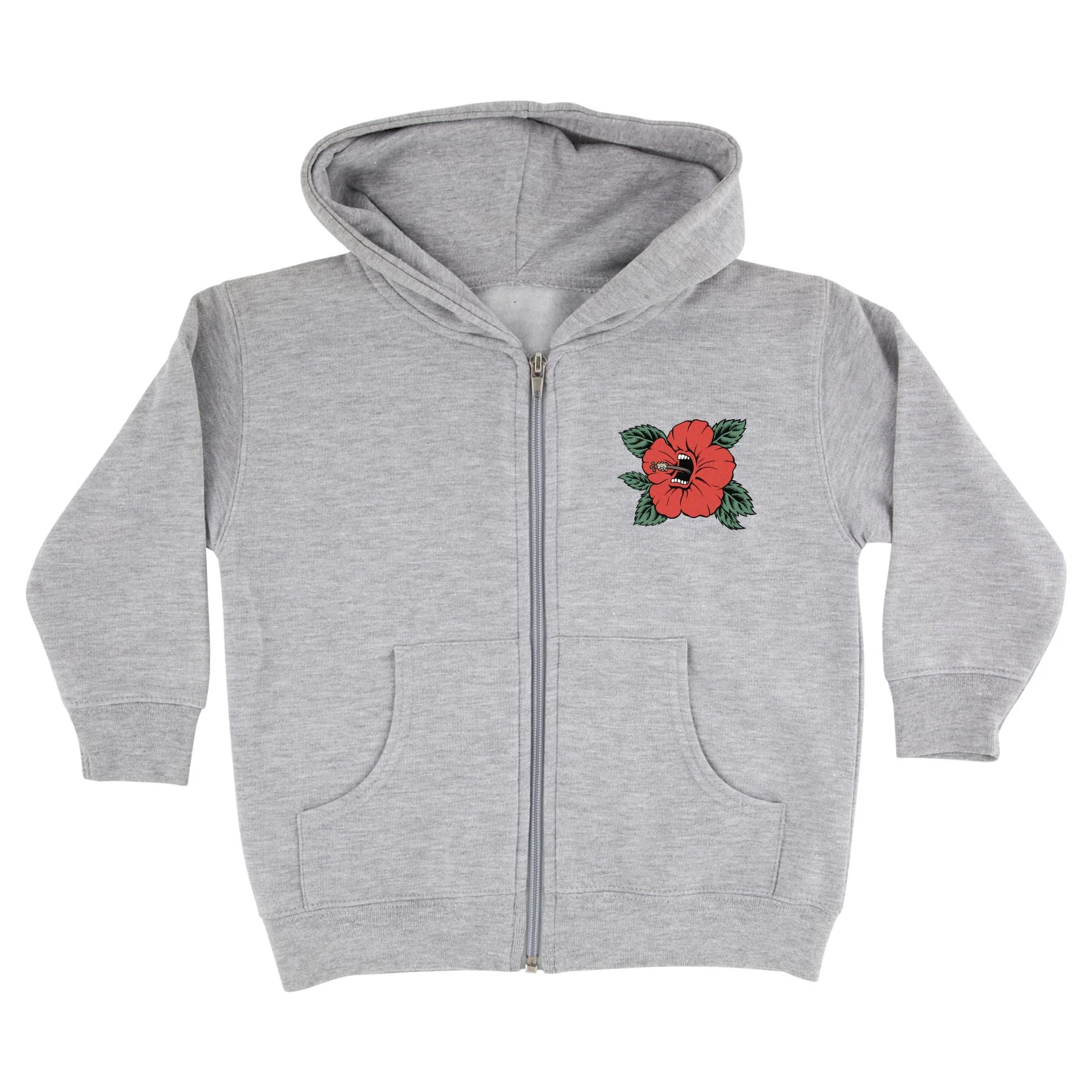 Screaming Hibiscus Dot Kids Santa Cruz Zip Hoodie - Image 2