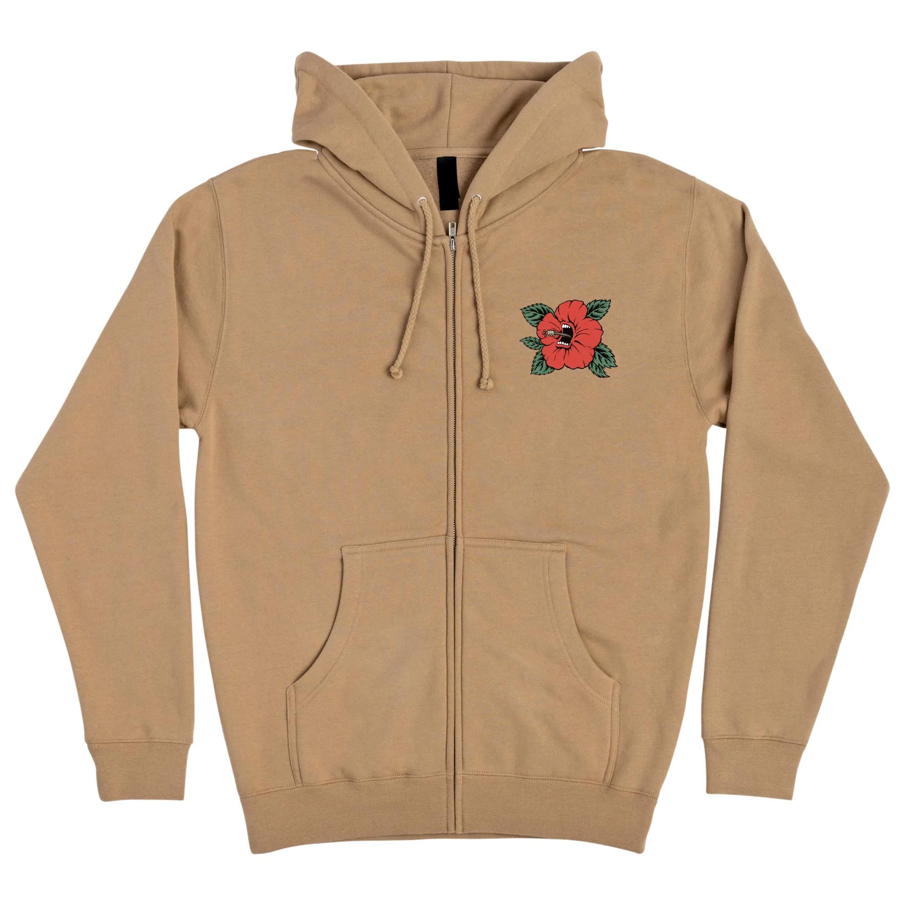 Screaming Hibiscus Dot Mens Santa Cruz Zip Hoodie - Image 3