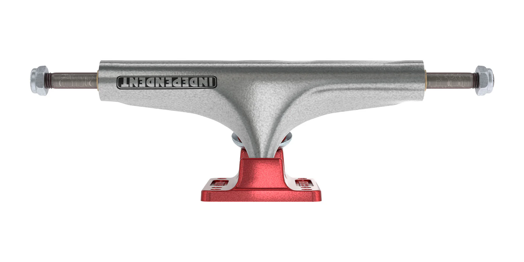 Stage 4 Hollow Bar Logo Silver / Ano Red Independent Skateboard Truck - Image 3