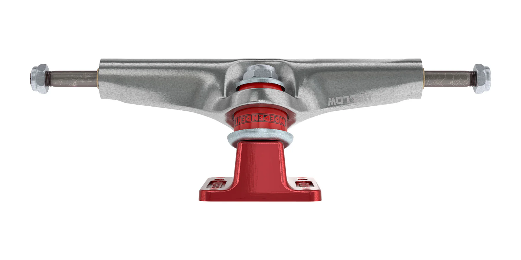 Stage 4 Hollow Bar Logo Silver / Ano Red Independent Skateboard Truck - Image 4