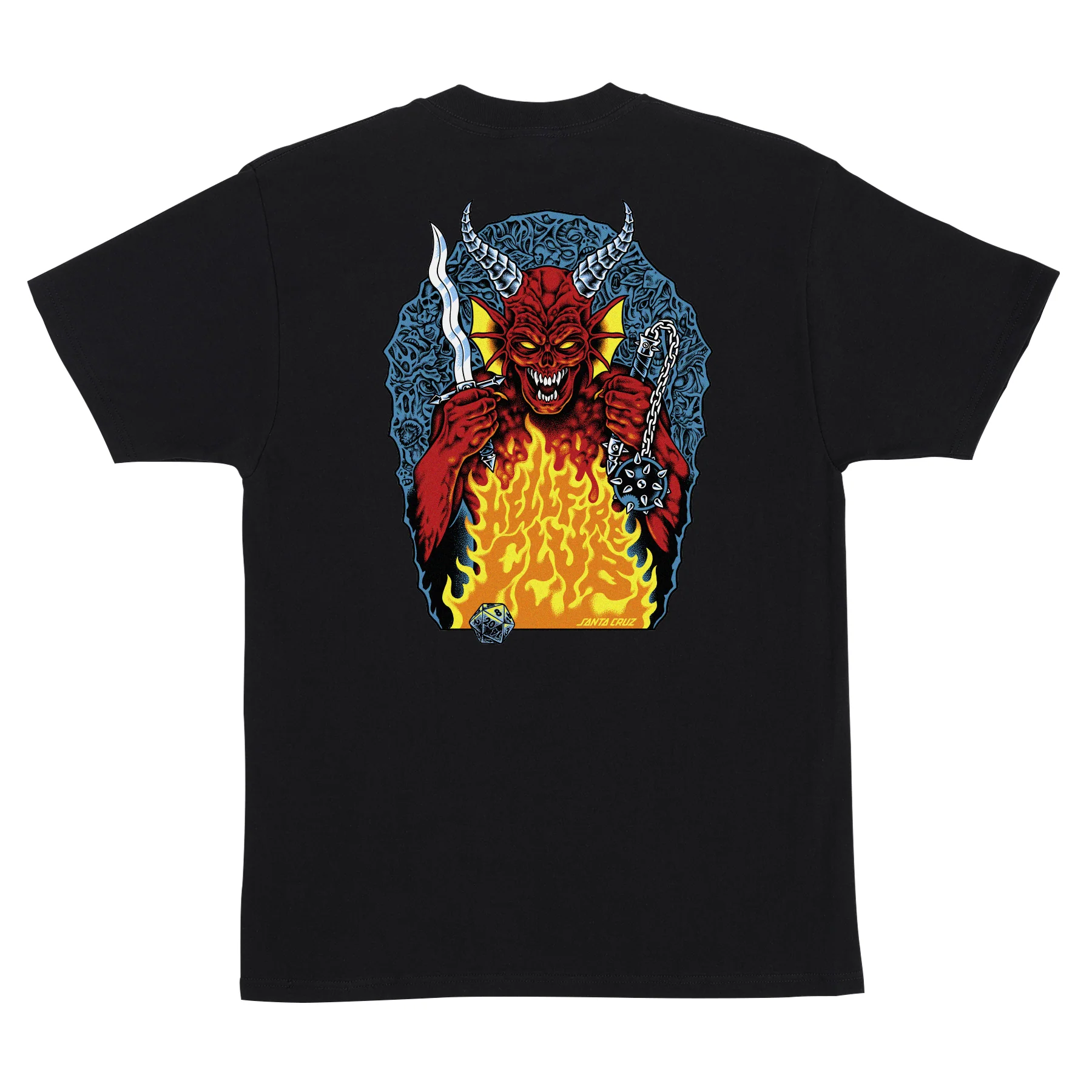 Stranger Things Hellfire Pit Mens Santa Cruz T-Shirt - Image 2