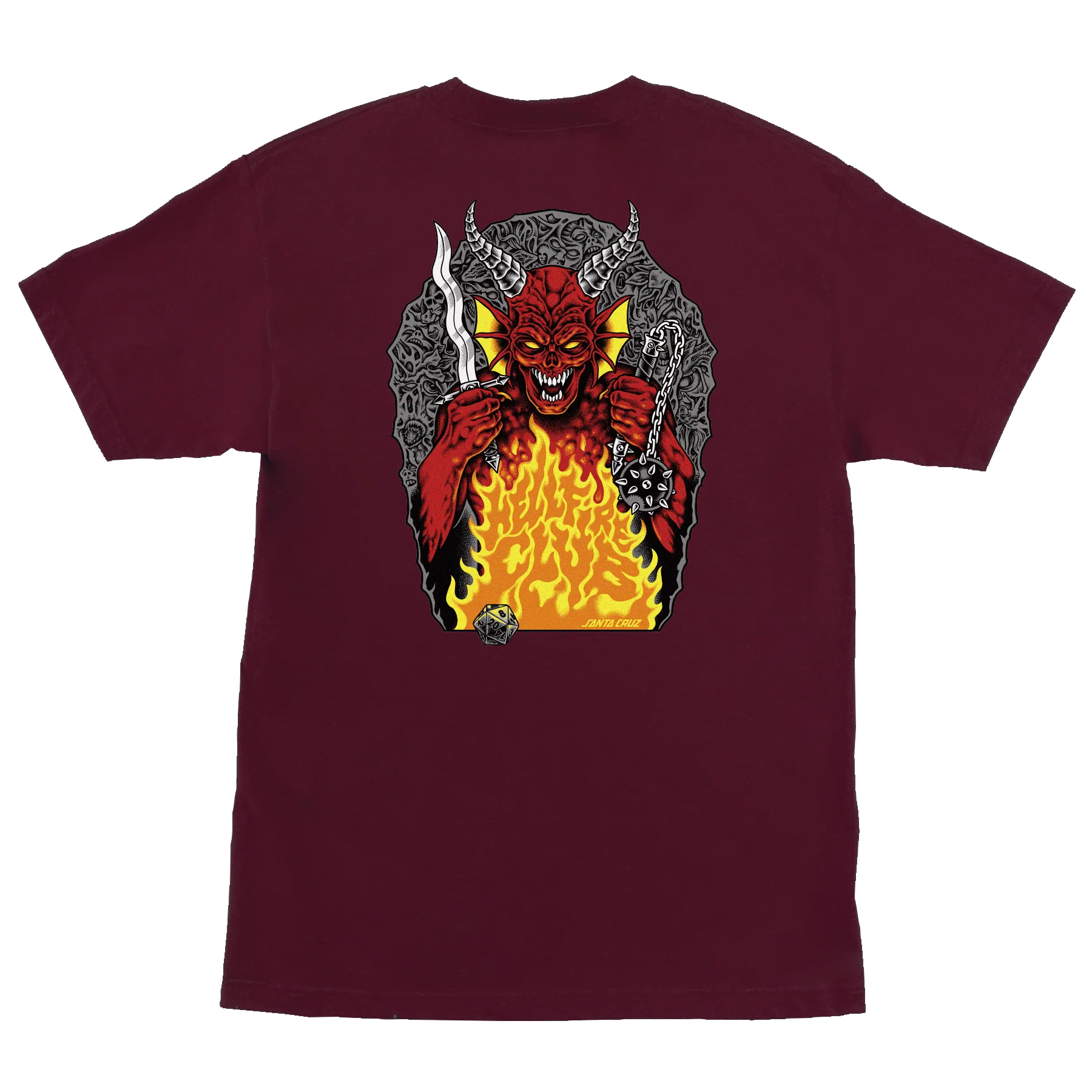 Stranger Things Hellfire Pit Mens Santa Cruz T-Shirt - Image 4