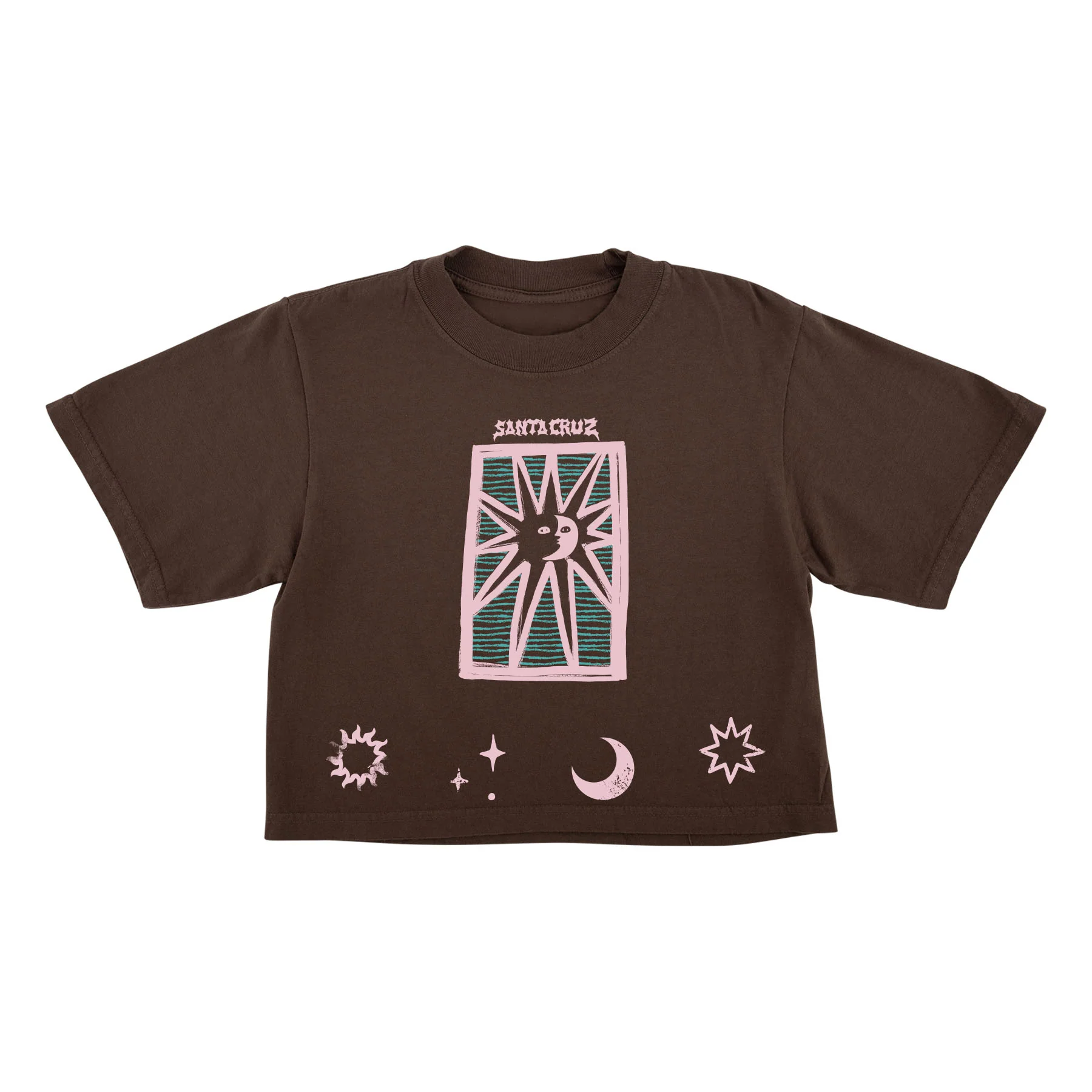 Sun Stamp Front Womens Santa Cruz Crop T-Shirt